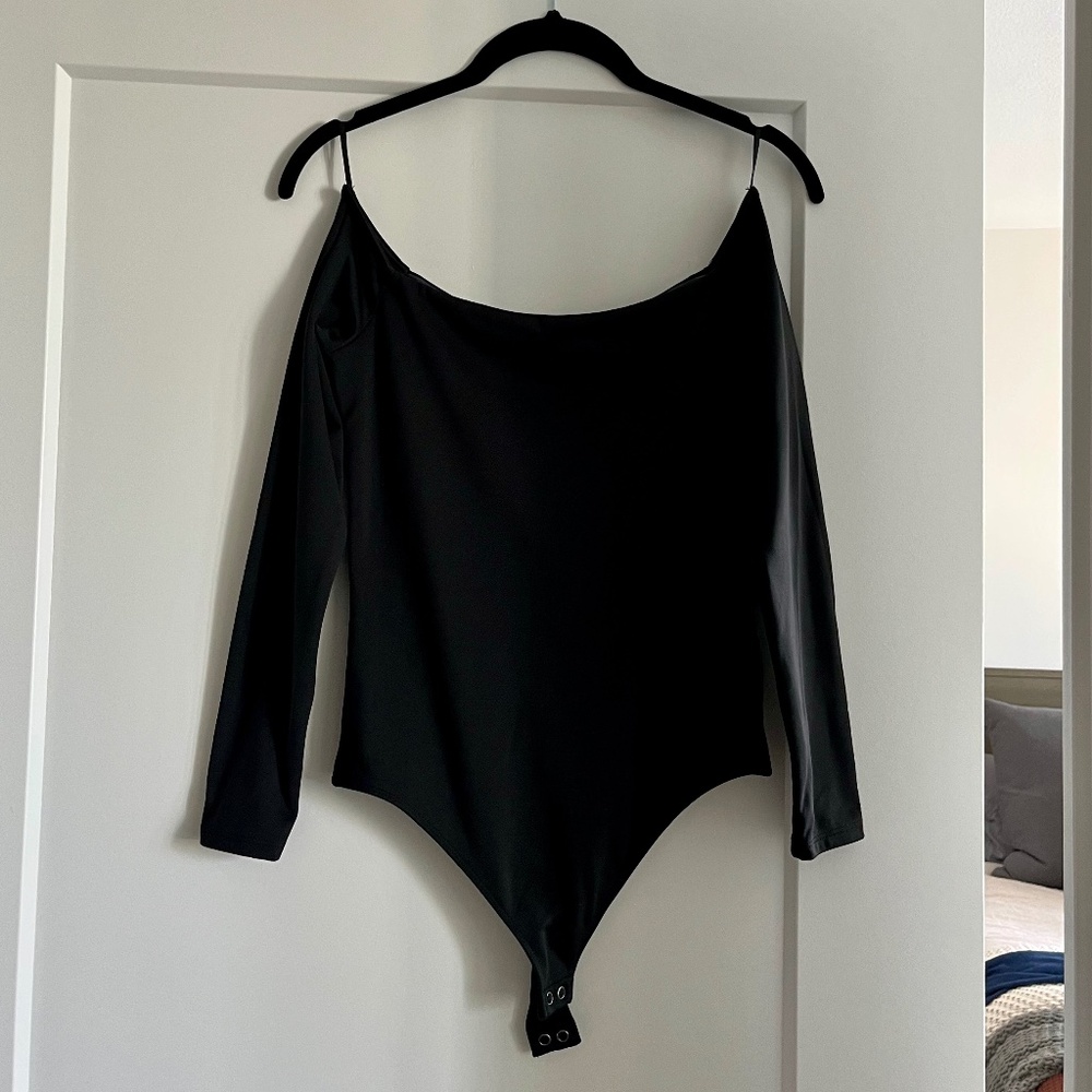 Off-the-shoulder Black Bodysuit